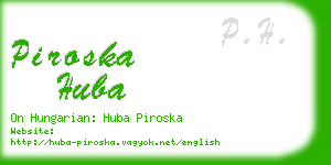 piroska huba business card